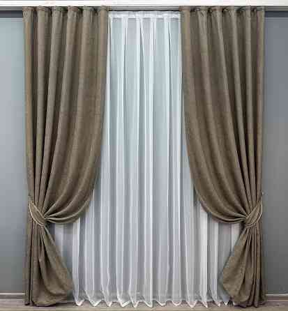 Комплект штор VR-Textil Жаккард Viva Marmo № 1782ш Какао 150х290 см 2 шт (33-0755) Киев