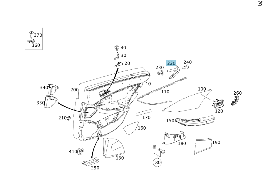 Mercedes-Benz  A2197300948 7F24 Хром накладка торця карти задніх лівих дверей CLS C219 Одеса - фото 5