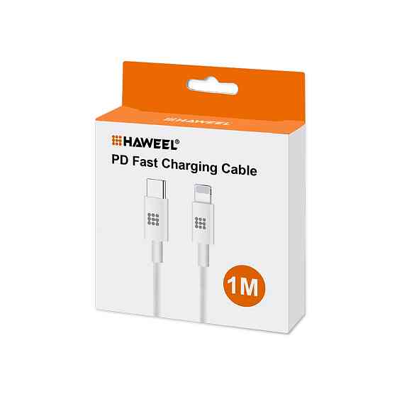 Кабель Lightning Type-C 3А 25Вт 1м Haweel HWL4036 Киев