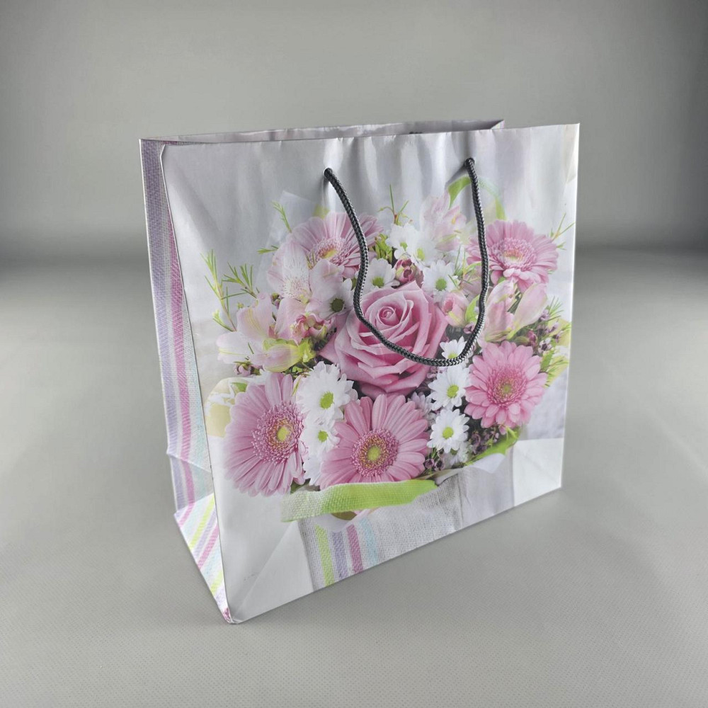 Пакет паперовий подарунковий квадратний 23*24*10 (артKV-082) (12 шт) Харків - фото 1