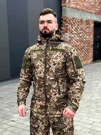 Мужская военная пиксельная куртка soft shell демисезонная тактическая куртка софт шел для военнослужащих Львов