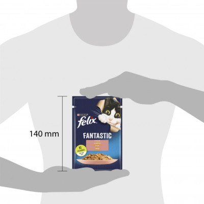 Вологий корм для кішок Purina Felix Fantastic з лососем у желе 85 г (7613039832912) Вінниця - фото 4