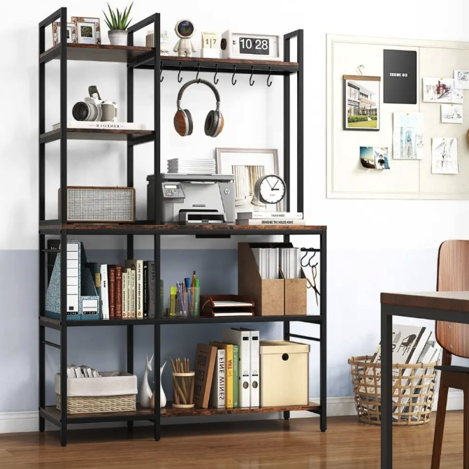 Стелаж Costway Kamel 5-ярусний з 2 розетками в стилі Loft Киев - изображение 2