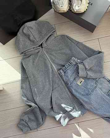 Жіноча тепла повсякденна худі з принтом трьохнитка на флісі Одеса