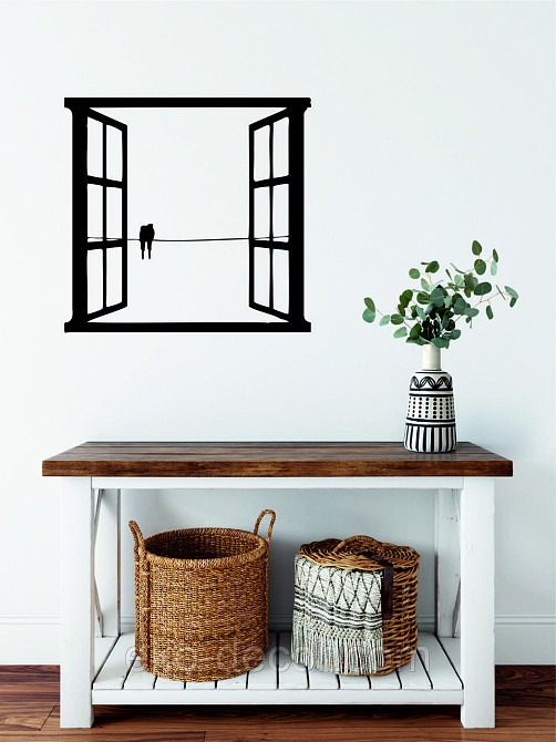 Декоративное настенное Панно «Птицы в окне» Декор на стену 70*66 см, Черный Киев - изображение 5