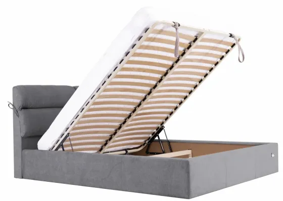 Кровать Двуспальная Edinburgh Comfort 160 х 200 см Rosto 93 С подъемным механизмом и нишей для белья Серый Киев