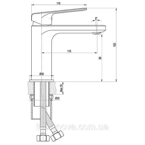Смеситель для умывальника TOPAZ ODISS TO 18221-H52-BL Черновцы