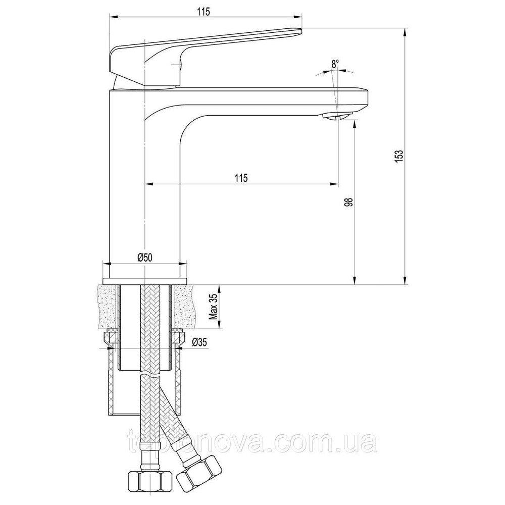 Смеситель для умывальника TOPAZ ODISS TO 18221-H52-BL Черновцы - изображение 4