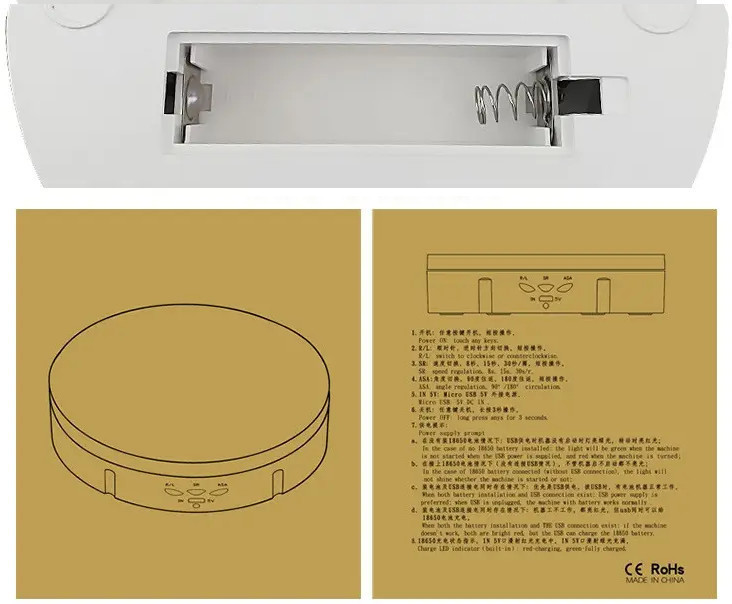 Предметний стіл білий 14см для фото-відеозйомки Puluz EDA001416201B Київ - фото 3