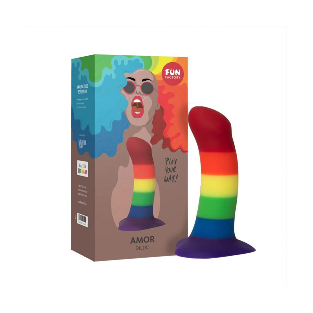 Фаллоимитатор Fun Factory AMOR, радужный, длина 14,6 см, диаметр 3,7 см, изогнутый Sex Aura Киев - изображение 4