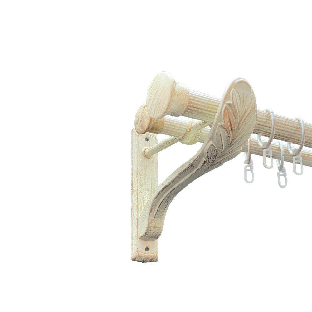 Карниз Orvit Дуо металевий дворядний ретро рифлена труба кільце металеве Біле Золото 25\19 мм 300 см Львов - изображение 1