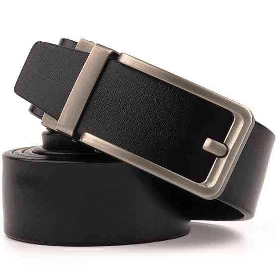 Мужской ремень с оригинальной автоматической пряжкой Vintage 20306 Черный Киев