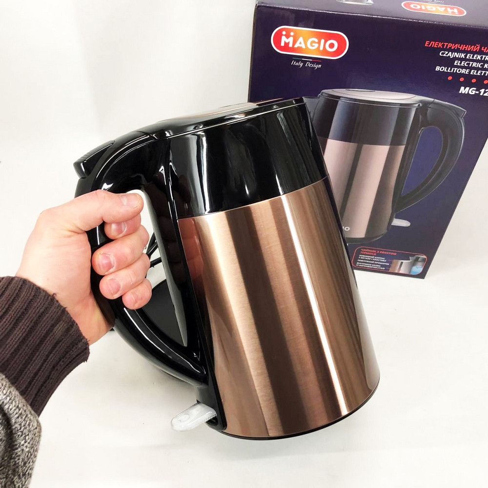 Чайники на підставці MAGIO MG-128 1.8 л 1850 Вт, Хороший електрочайник для дому, Електрочайник сталь WU-77 Івано-Франківськ - фото 9