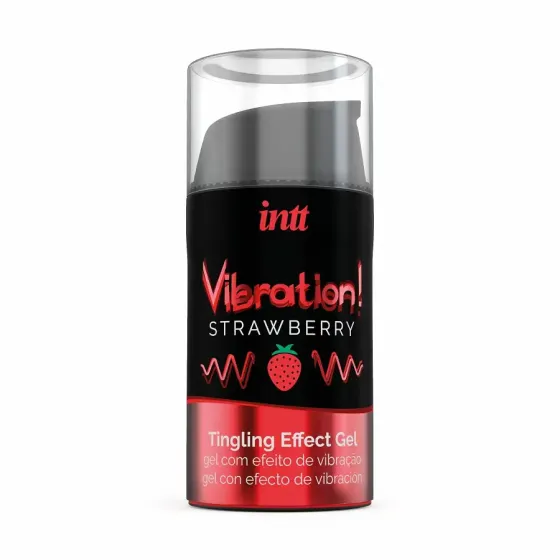 Рідкий вібратор Intt Vibration Strawberry (15 мл), густий гель, дуже смачний, діє до 30 хвилин Львів