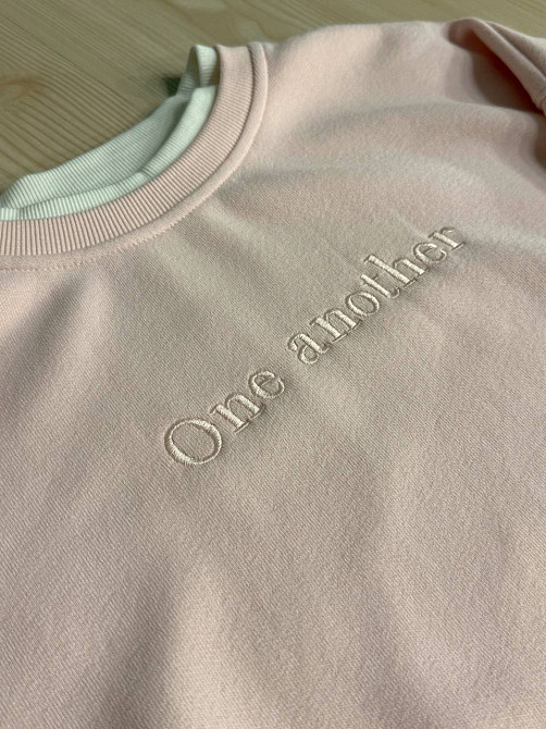 Костюм женский A-N 27063 свитшот и джогеры оверсайз с вышивкой пудра, пудра, M Киев - изображение 7