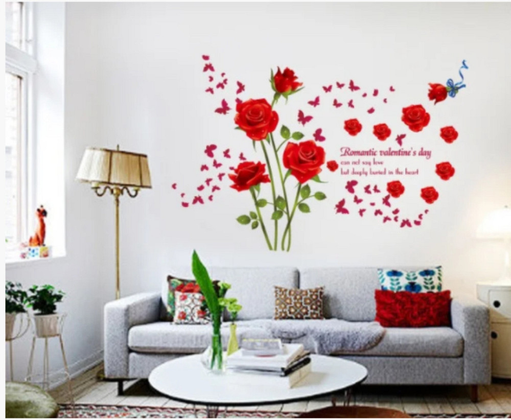 Наклейка декоративна Червоні троянди Київ - фото 9