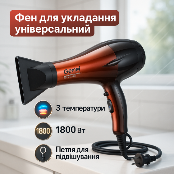 Мощный фен для сушки и укладки волос, Фен профессиональный домашний для волос с режимами SD-65 Львов