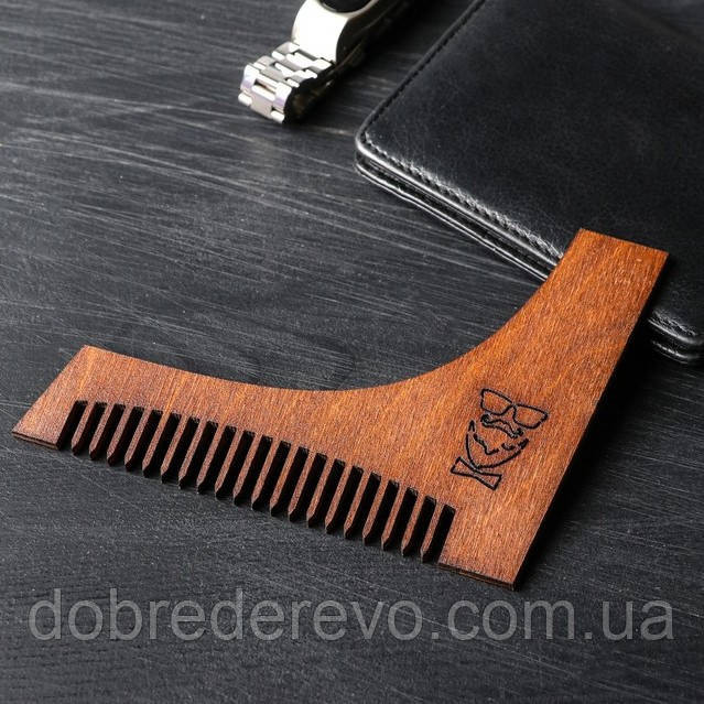 Гребінець дерев'яний "Модний", для оформлення бороди та вусів Вижниця - фото 2