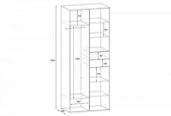 Прихожая ГКШ-2, Самоа Димчастий, 840/520/2100 Львов