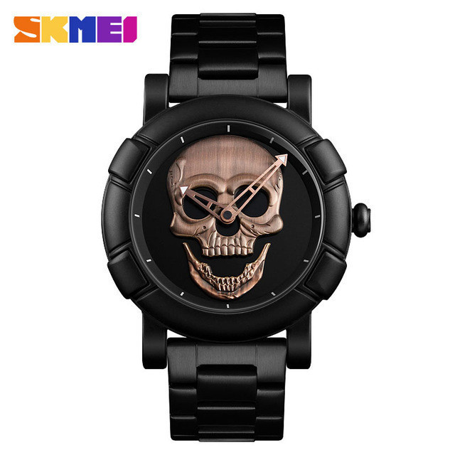 Оригинальные часы Skmei Skull 9178 Black-Red Platina Киев - изображение 2