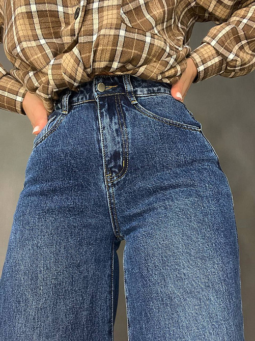 Джинсы женские LDM 0138 Palazzo Jeans свободные широкие от бедра высокая талия синие, синий, 26, 26, Одесса - изображение 4