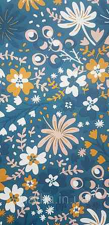 Шпалери вінілові на флізеліні Rasch Clasik 0,53х10 квіти листя гілки яскраві бірюзові білі Київ