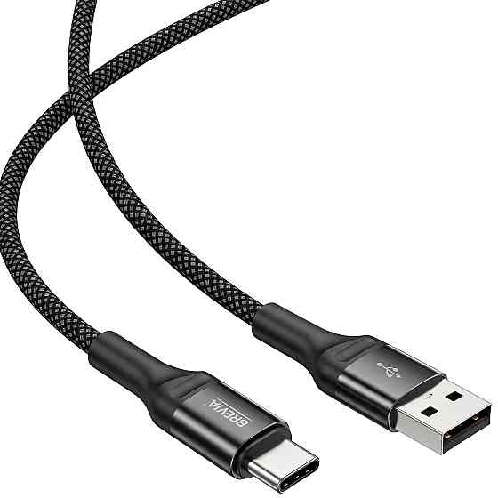Кабель Brevia USB to Type-C 2,4А 1м, чорний box (56100BUCC1) Львів