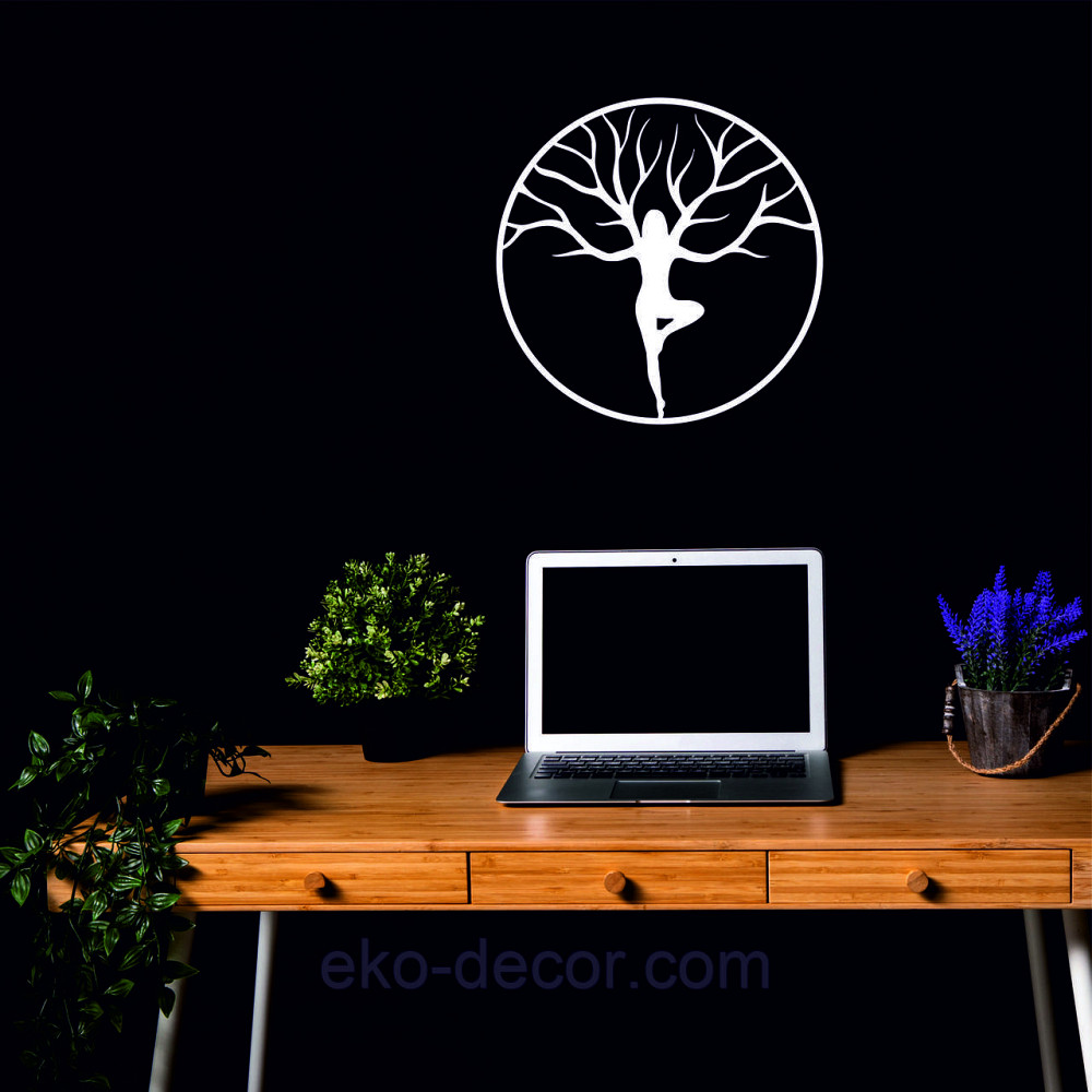 Декоративное настенное 3D Панно «ЙОГА» Декор на стену с объемом 50*50 см, Белый Киев - изображение 6