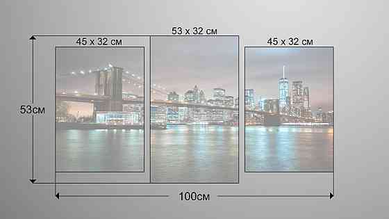 Модульна картина Нічне Місто Art-53_3 Київ