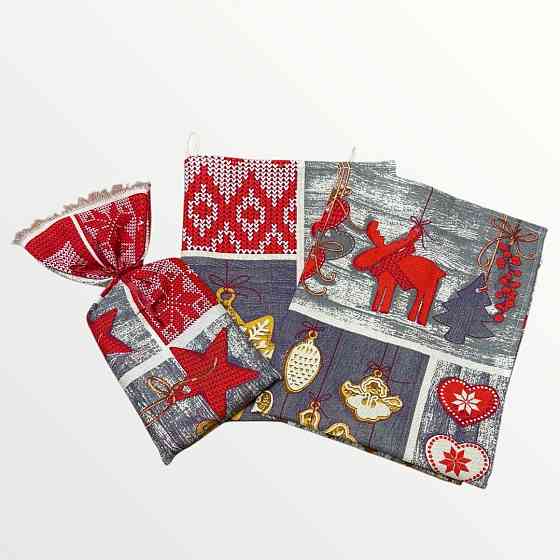 Ecotton Набір рушників Ecotton подарунковий Новий рік кухонних вафельних 2 шт. у наборі новоріч Київ