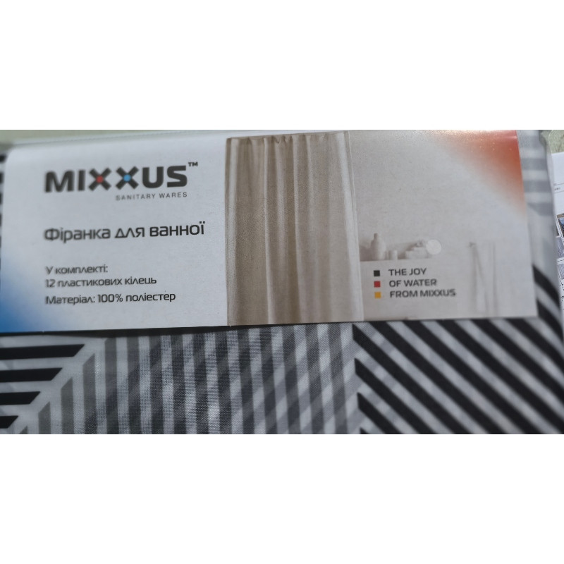 Шторка для ванної Mixxus SCT-011-180x180 з поліестеру   ( 17635 ) Харків - фото 3