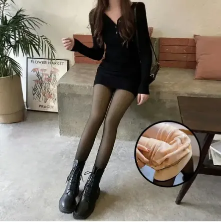 Капроновые зимние колготки 100 den,термо колготы на флисе-меху с начесом утепленные с эффектом голых ножек Коломыя