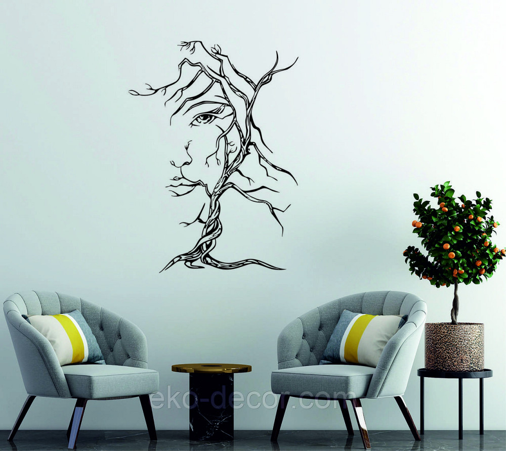 Декоративное настенное Панно «Дерево лицо» Декор на стену 110*80 см, Черный Киев - изображение 7