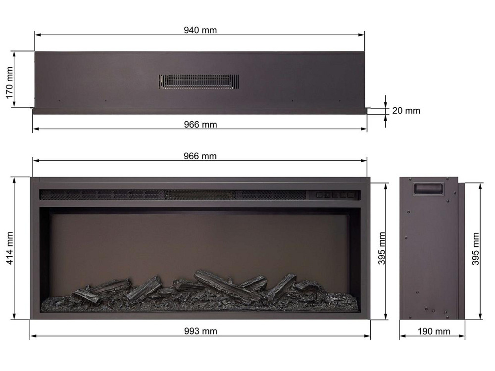 Електрокамін ArtiFlame AF38 Multicolor з обігрівом і звуком горіння вогню Львів - фото 8