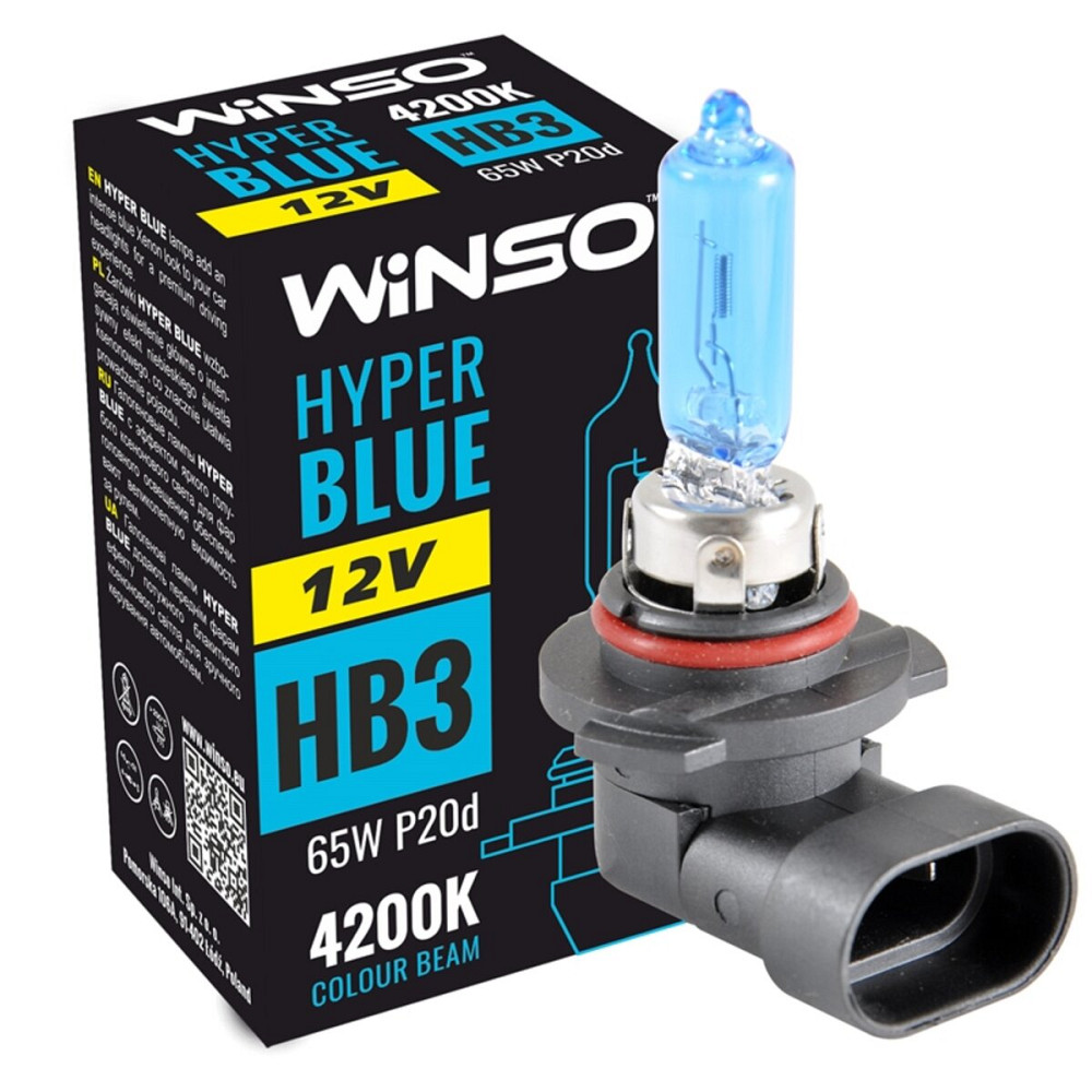 Галогеновая лампа Winso HB3 12V 65W P20d HYPER BLUE 4200K Киев - изображение 1