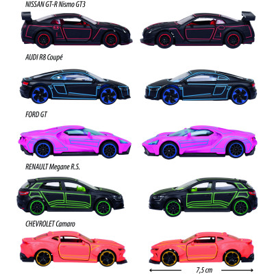 Машина Majorette Набор металлических ярких гонщиков с неоновыми элементами 7.5 см, 5 штук (2053179) Винница - изображение 3