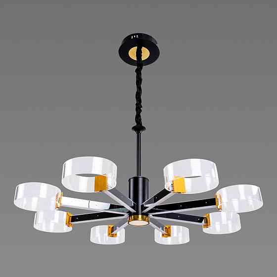 SIRIUS Світлодіодна акрилова люстра Sirius N 3705-8 BLACK+GD Коломия