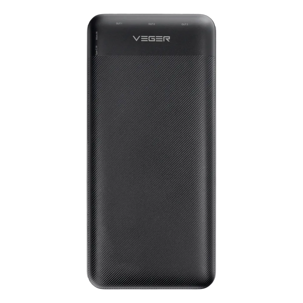 Зовнішній акумулятор VEGER 30000 mAh PD QC3.0 3A 20W L30 (W3008PD) black Одеса - фото 3