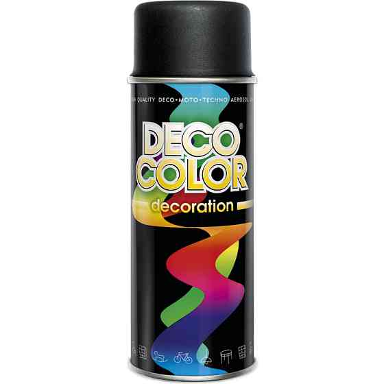 Краска аэрозольная алкидная DecoColor черный мат (RAL9005) 400мл Киев