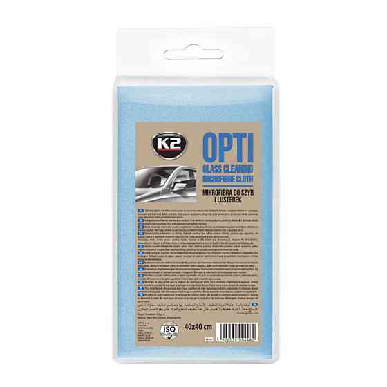 Рушник для очищення скляних та дзеркальних поверхонь K2 PRO OPTI трикотажний 40x40см Київ