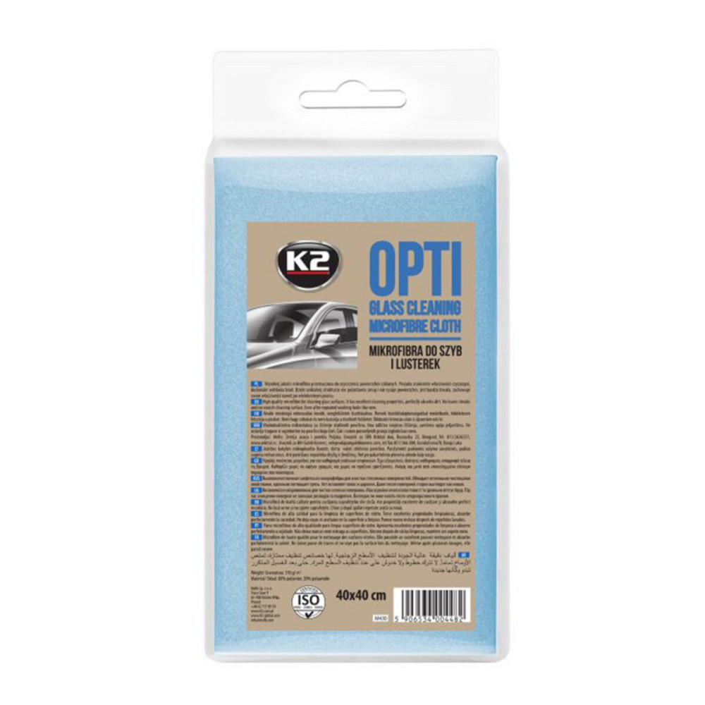 Рушник для очищення скляних та дзеркальних поверхонь K2 PRO OPTI трикотажний 40x40см Київ - фото 1