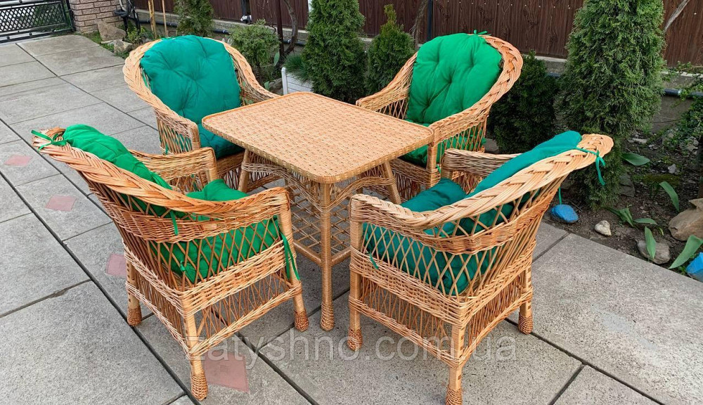 Міцні садові плетені меблі з накидками Київ - фото 7