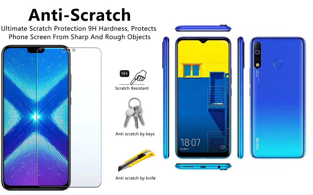 Защитное стекло NeoGlass для TECNO Spark (KC8) – ультрапрозрачное и устойчивое Киев - изображение 1
