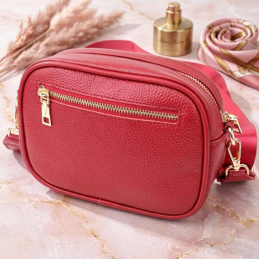 Жіноча сумка на кожен день із натуральної шкіри Vintage 22903 Червоний Київ - фото 13