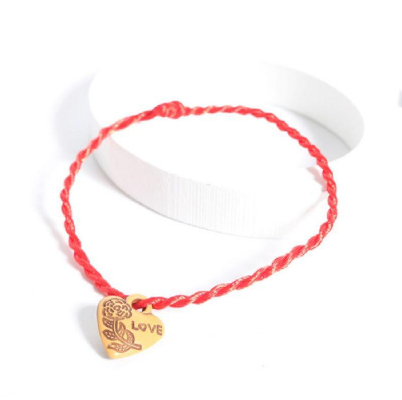 Браслет с сердечком оберег 19 см красный Киев - изображение 1