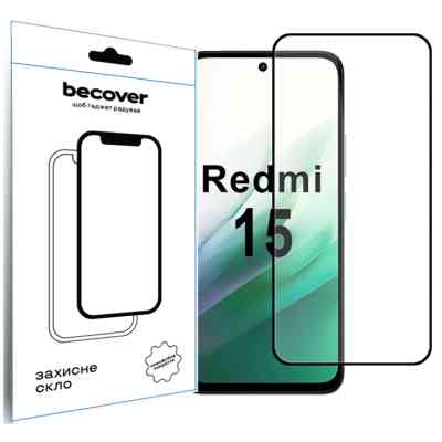 Скло захисне BeCover Xiaomi Redmi 15 Black (713905) Вінниця