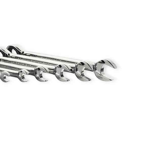 Набор ключей рожково-накидных с трещеткой 8-19 мм 11 шт (планшет) CrV Мукачево