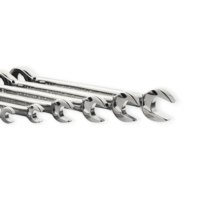 Набір ключів ріжково-накидних з тріскачкою 8-19 мм 11 шт (планшет) CrV Мукачево - фото 4