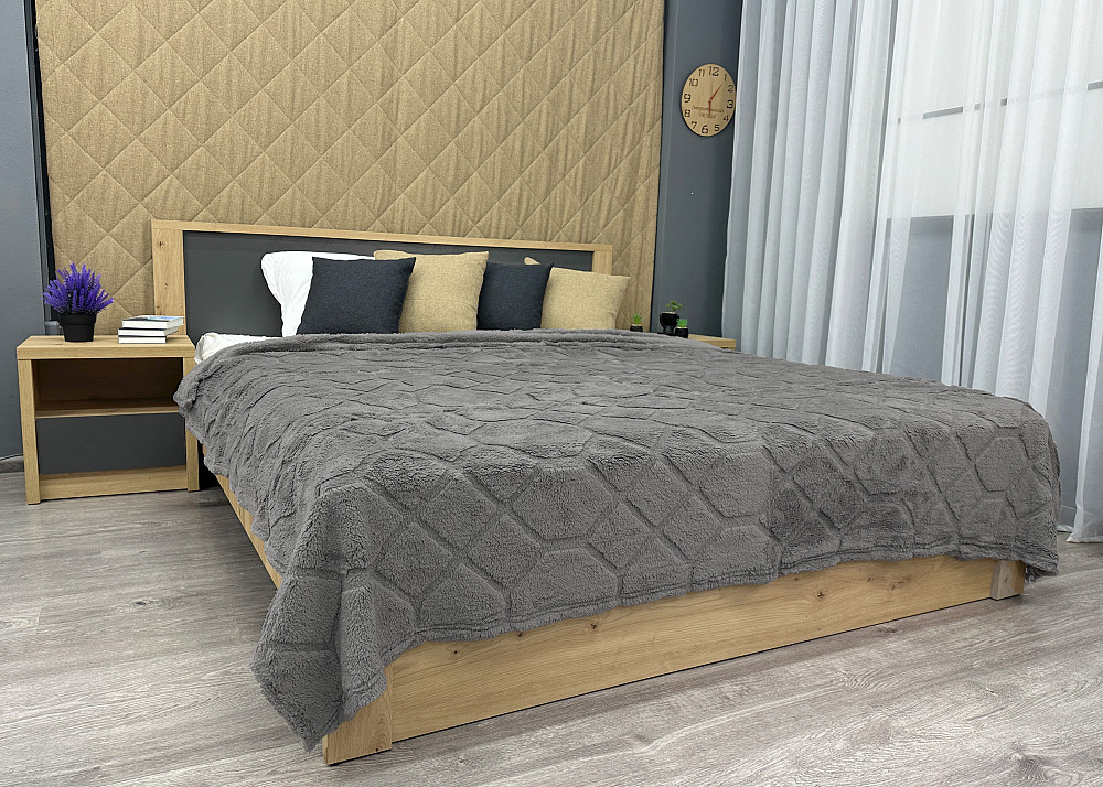 Плед-покривало Ромб 200х230 см (+-5см) Сірий (87-259) Київ - фото 4