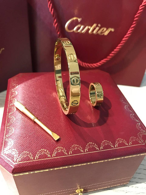 Cartier Браслет Love с отверткой в лимонном золоте и колько / Картье Комплект Одесса - изображение 3